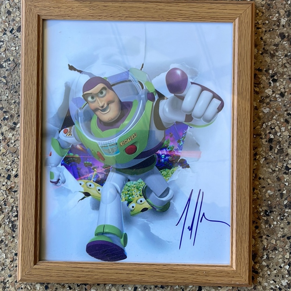 Autographed Tim Allen Buzz Lightyear 8x10inch framed photo with COA